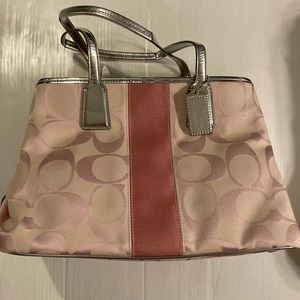 Coach light pink signature carryall